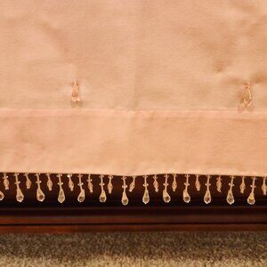 Pottery Barn Kids Drapes Curtains Panels Pink w/Beads Beaded 44x84 Rod Pocket